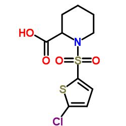 1-[(5-Chloro-2-thienyl)sulfonyl]-2-piperidinecarboxylic acid结构式