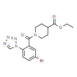 ethyl 1-{[5-bromo-2-(1H-tetrazol-1-yl)phenyl]carbonyl}piperidine-4-carboxylate structure