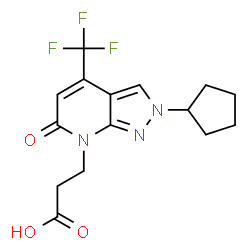 3-[2-Cyclopentyl-6-oxo-4-(trifluoromethyl)-2,6-dihydro-7H-pyrazolo[3,4-b]pyridin-7-yl]propanoic acid Structure