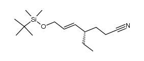 (S,E)-7-((tert-butyldimethylsilyl)oxy)-4-ethylhept-5-enenitrile结构式