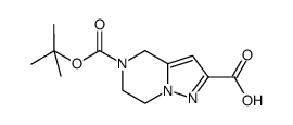 5-(tert-butoxycarbonyl)-4,5,6,7-tetrahydropyrazolo[1,5-a]pyrazine-2-carboxylic acid structure