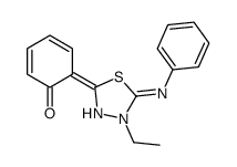 6-(4-ethyl-5-phenylimino-1,3,4-thiadiazolidin-2-ylidene)cyclohexa-2,4-dien-1-one Structure