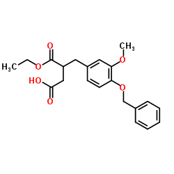 3-[4-(Benzyloxy)-3-methoxybenzyl]-4-ethoxy-4-oxobutanoic acid结构式