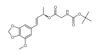 (R,E)-4-(7-methoxybenzo[d][1,3]dioxol-5-yl)but-3-en-2-yl 2-(tert-butoxycarbonylamino)acetate结构式