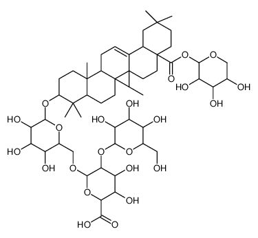 3-O-glucopyranosyl(1-2)glucuronopyranosyl(1-6)glucopyranosyl 28-O-xylopyranosylolean-12-en-28-oic acid ester结构式