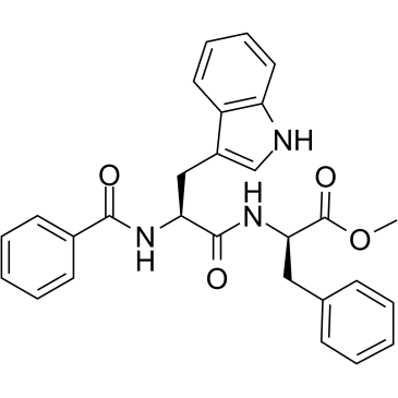 (R)-2-((S)-2-苯甲酰胺-3-(1H-吲哚-3-基)丙酰胺基)-3-苯基丙酸甲酯结构式