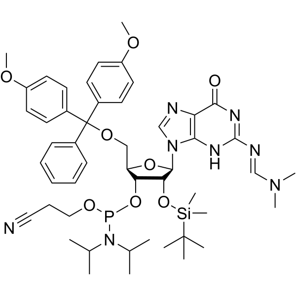 DMT-2'-O-TBDMS-G(dmf)-CE-phosphoramidite Structure