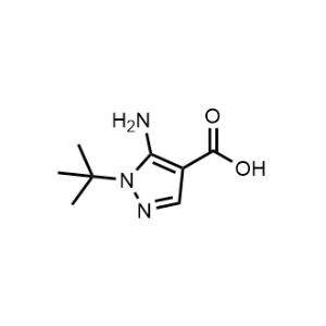 5-氨基-1-(叔丁基)-1H-吡唑-4-甲酸结构式