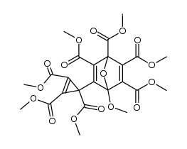 tetramethyl 4-methoxy-5-[1,2,3-tris(methoxycarbonyl)-2-cyclopropen-1-yl]-7-oxabicyclo[2.2.1]hepta-2,5-diene-1,2,3,6-tetracarboxylate Structure