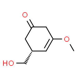 3-Cyclohexen-1-one, 5-(hydroxymethyl)-3-methoxy-, (R)- (9CI)结构式