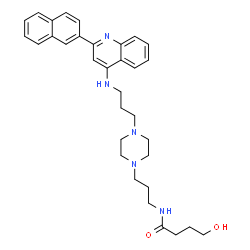 4-HYDROXY-N-(3-(4-(3-((2-(NAPHTHALEN-2-YL)QUINOLIN-4-YL)AMINO)PROPYL)PIPERAZIN-1-YL)PROPYL)BUTANAMIDE Structure