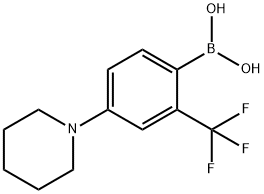 2-Trifluoromethyl-4-(piperidin-1-yl)phenylboronic acid structure