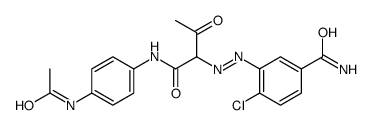 3-[[1-(4-acetamidoanilino)-1,3-dioxobutan-2-yl]diazenyl]-4-chlorobenzamide结构式