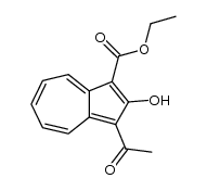 Aethyl-3-acetyl-2-hydroxyazulen-1-carboxylat结构式