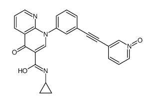 N-cyclopropyl-1-[3-[2-(1-oxidopyridin-1-ium-3-yl)ethynyl]phenyl]-4-oxo-1,8-naphthyridine-3-carboxamide picture