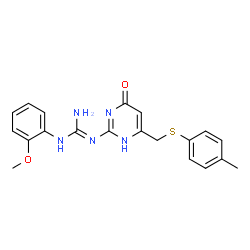 2-(2-methoxyphenyl)-1-(6-{[(4-methylphenyl)sulfanyl]methyl}-4-oxo-1,4-dihydropyrimidin-2-yl)guanidine Structure