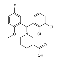 1-[(2,3-dichlorophenyl)-(5-fluoro-2-methoxyphenyl)methyl]piperidine-3-carboxylic acid结构式