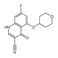 7-fluoro-4-hydroxy-5-tetrahydropyran-4-yloxy-quinoline-3-carbonit rile结构式