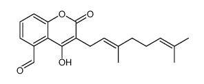 3-[(E)-3,7-Dimethyl-2,6-octadienyl]-4-hydroxy-2-oxo-2H-1-benzopyran-5-carbaldehyde picture