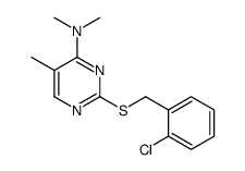 4-Pyrimidinamine, 2-(((2-chlorophenyl)methyl)thio)-N,N,5-trimethyl- Structure