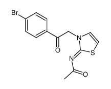 N-[3-[2-(4-bromophenyl)-2-oxoethyl]-1,3-thiazol-2-ylidene]acetamide Structure