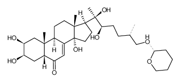 (2S,3R,5R,9R,10R,13R,14S,17S)-17-((2R,3R)-2,3-dihydroxy-6-methyl-7-((tetrahydro-2H-pyran-2-yl)oxy)heptan-2-yl)-2,3,14-trihydroxy-10,13-dimethyl-1,2,3,4,5,9,10,11,12,13,14,15,16,17-tetradecahydro-6H-cyclopenta[a]phenanthren-6-one结构式