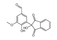 4-hydroxy-3-(2-hydroxy-1,3-dioxoinden-2-yl)-5-methoxybenzaldehyde Structure