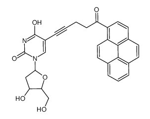 1-[(2R,4S,5R)-4-hydroxy-5-(hydroxymethyl)oxolan-2-yl]-5-(5-oxo-5-pyren-1-ylpent-1-ynyl)pyrimidine-2,4-dione结构式