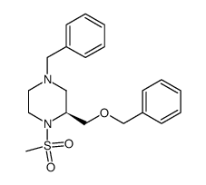 (S)-4-benzyl-2-benzyloxymethyl-1-methanesulfonyl-piperazine Structure