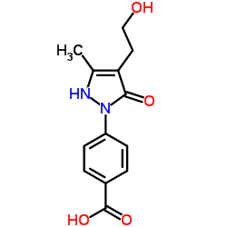 4-[4-(2-HYDROXYETHYL)-3-METHYL-5-OXO-2,5-DIHYDRO-1H-PYRAZOL-1-YL]BENZENECARBOXYLIC ACID Structure