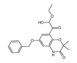 6-benzyloxy-8-(2-ethoxy-2-hydroxy-acetyl)-2,2-dimethyl-4H-benzo[1,4]loxazin-3-one结构式