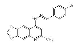 Benzaldehyde, 4-bromo-, (6-methyl-1,3-dioxolo[4,5-g]quinolin-8-yl)hydrazone结构式