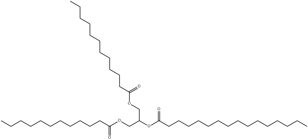 Hexadecanoic acid, 2-[(1-oxododecyl)oxy]-1-[[(1-oxododecyl)oxy]methyl]ethyl ester结构式