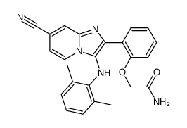 2-[2-(aminocarbonylmethoxy)phenyl]-3-(2,6-dimethylphenylamino)-7-cyanoimidazo[1,2-a]pyridine结构式