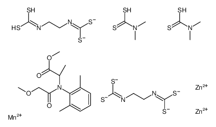 dizinc,N,N-dimethylcarbamodithioate,manganese(2+),methyl (2S)-2-(N-(2-methoxyacetyl)-2,6-dimethylanilino)propanoate,N-[2-(sulfidocarbothioylamino)ethyl]carbamodithioate结构式