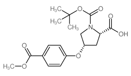 (2S,4S)-1-(tert-Butoxycarbonyl)-4-[4-(methoxy-carbonyl)phenoxy]-2-pyrrolidinecarboxylic acid结构式