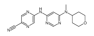 5-[[6-[methyl(oxan-4-yl)amino]pyrimidin-4-yl]amino]pyrazine-2-carbonitrile结构式