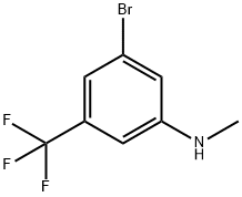 3-溴-N-甲基-5-(三氟甲基)苯胺结构式