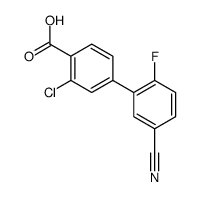 2-chloro-4-(5-cyano-2-fluorophenyl)benzoic acid Structure