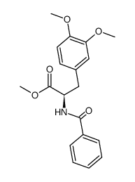 (R)-(-)-methyl 2-benzoylamino-3-(3,4-dimethoxyphenyl)propanoate结构式