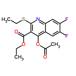 Ethyl 4-Acetoxy-6,7-Difluoro-2-(Ethylthio)Quinoline-3-Carboxylate Structure