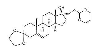 3,3-(ethylenedioxy)-17β-hydroxy-17α-(3'-(propylenedioxy)propyl)-5-androstene Structure