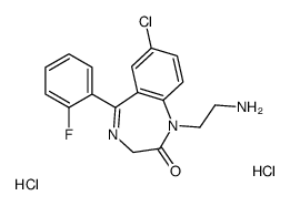 1-(2-aminoethyl)-7-chloro-5-(2-fluorophenyl)-3H-1,4-benzodiazepin-2-one,dihydrochloride Structure