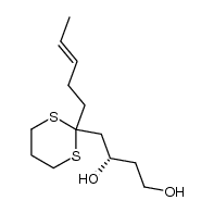 (+)-(2S)-4-{2-[(E)-pent-3-enyl]-1,3-dithian-2-yl}butane-1,3-diol Structure