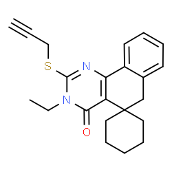 3-ethyl-2-(prop-2-yn-1-ylsulfanyl)-3H-spiro[benzo[h]quinazoline-5,1'-cyclohexan]-4(6H)-one structure