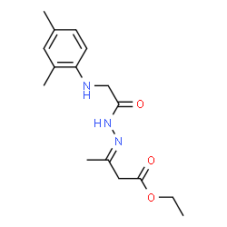 ethyl 3-({[(2,4-dimethylphenyl)amino]acetyl}hydrazono)butanoate (non-preferred name)结构式