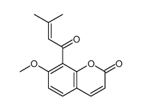 7-methoxy-8-(3-methylbut-2-enoyl)chromen-2-one Structure