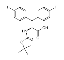 (S)-2-((tert-butoxycarbonyl)amino)-3,3-bis(4-fluorophenyl)propanoic acid Structure