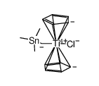 chlorobis(η-cyclopentadienyl)(trimethylstannylmethyl)titanium(IV)结构式