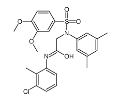 N-(3-chloro-2-methylphenyl)-2-(N-(3,4-dimethoxyphenyl)sulfonyl-3,5-dimethylanilino)acetamide结构式